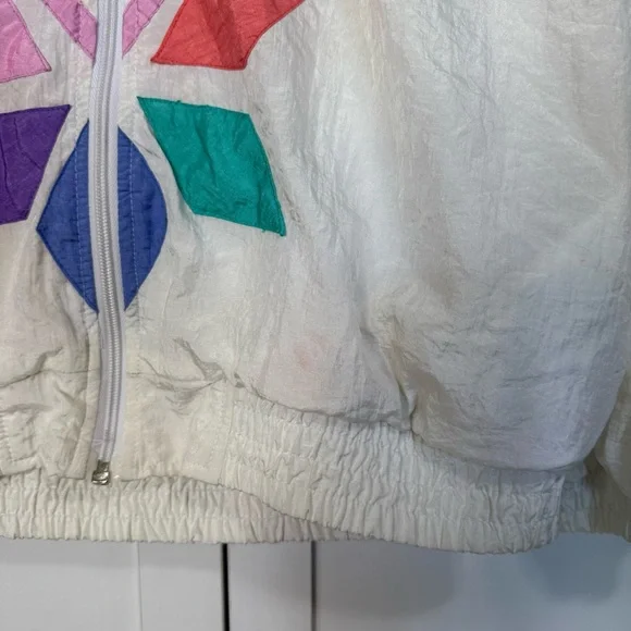 Vintage Lavon Windbreaker Jacket M Colorblock Patchwork Quilt Inspired 80s 90s - Picture 2 of 9